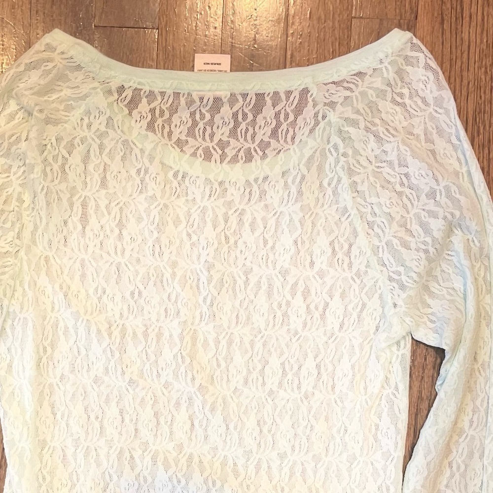 Victoria Secret PINK light blue lace top - Picture 5 of 8